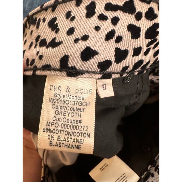 rag & bone Hana Grey Cheetah High Rise Velvet Jeans Size 27 - Picture 9 of 9